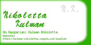 nikoletta kulman business card